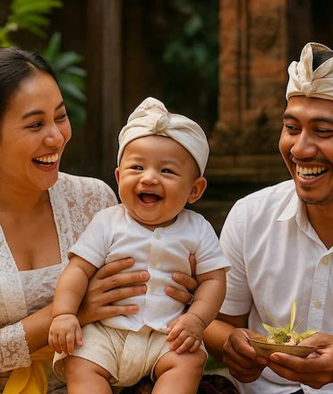 Balinese Family Parents Baby Smiling AI Balinese Family Parents Baby Smiling AI