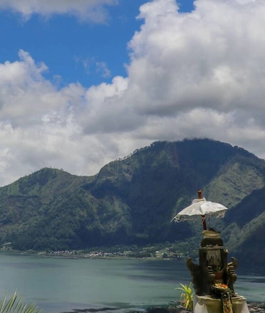 A 'Pelinggih' Shrine Overlooking Lake Batur