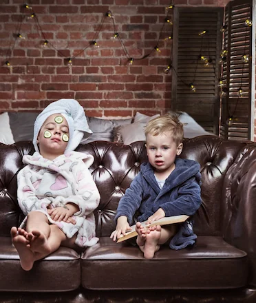 Stylish Babies in Spa Concept Photoshoot