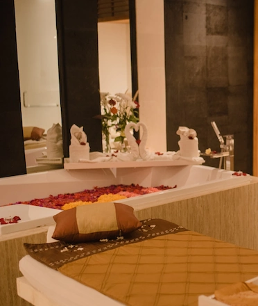 Double Bed Treatment Room at Neeramaya Spa Double Bed Treatment Room at Neeramaya Spa