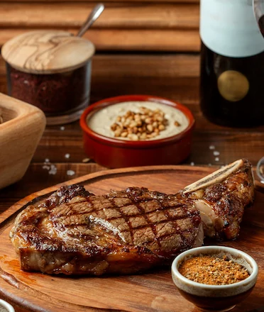 Sizzling Steak on Table