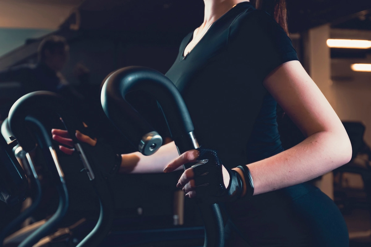 Women in Gym Doing Cardio