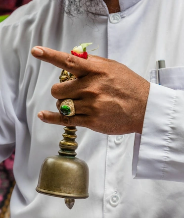 Genta Bell Hold By Balinese Priest Genta Bell Hold By Balinese Priest