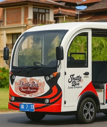 Sanur Electric Bus AI Illustration