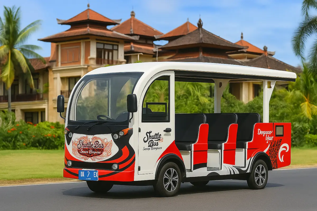 Sanur Electric Bus AI Illustration