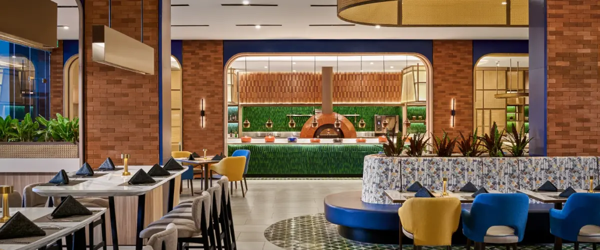 Modern and stylish dining area at Voya All Day Dining