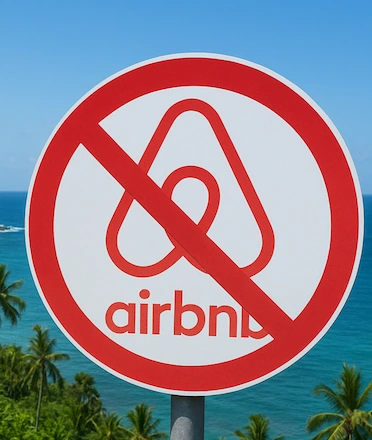 Airbnb Crossed Signpost AI Illustration