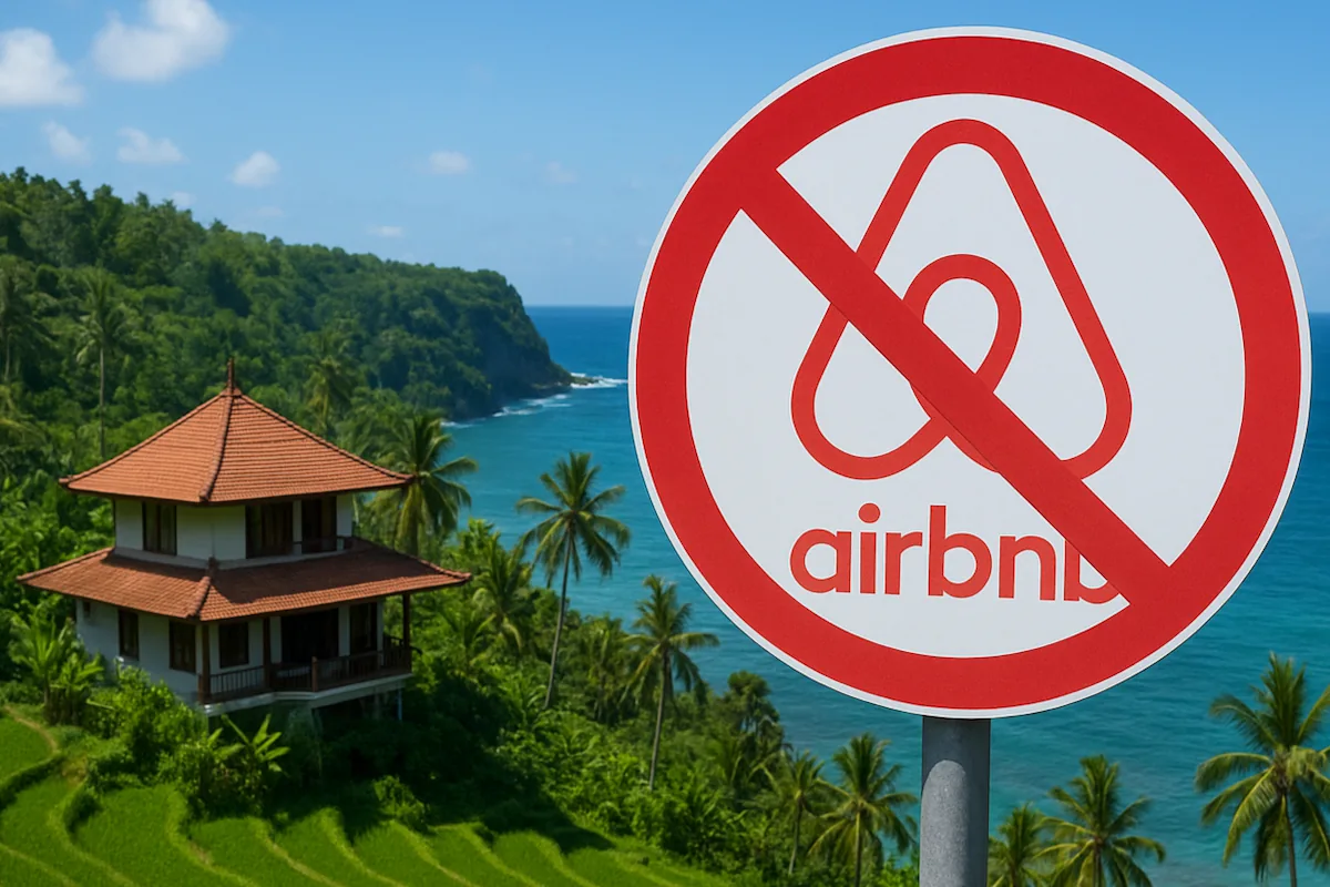 Airbnb Crossed Signpost AI Illustration