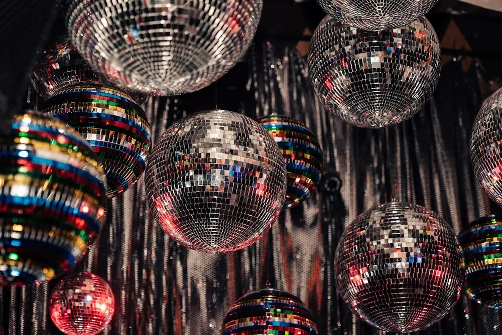 new year party disco balls
