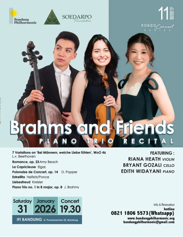 Riana Heath (Violin), Bryant Gozali (Cello) dan Edith Widayani (Piano)
