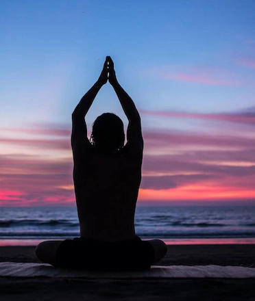 Man Doing Yoga in Beach Canggu Healthy