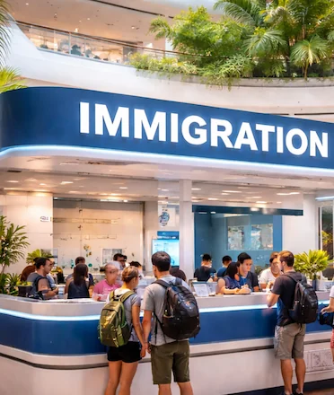 Bali Immigration Lounge AI Illustration