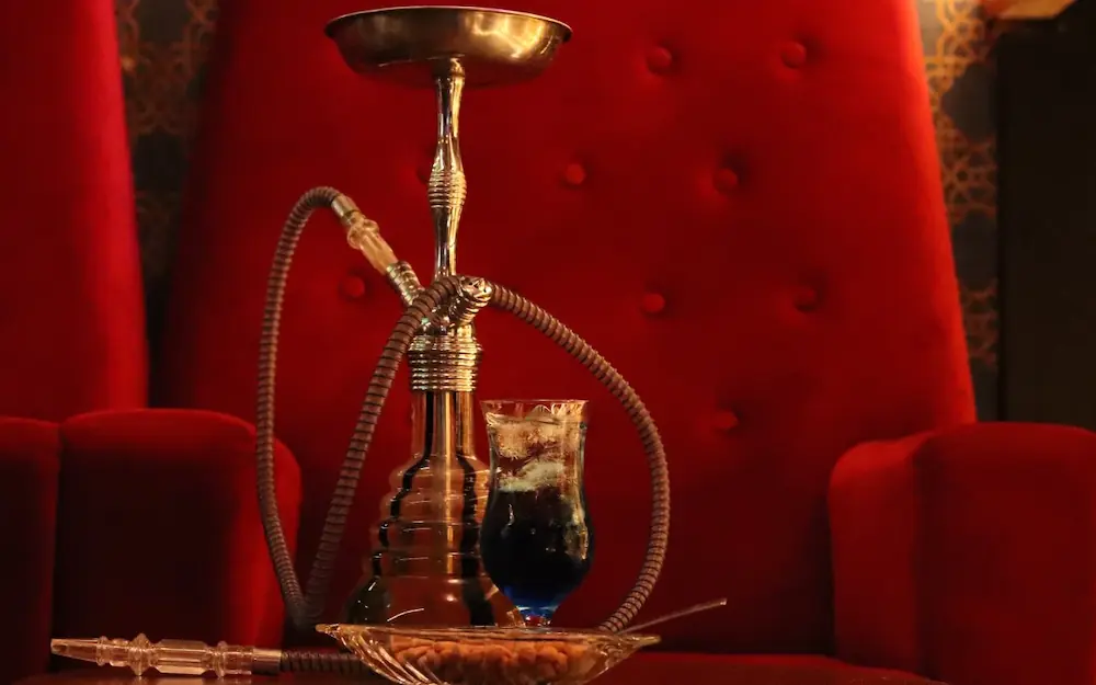 shisha on red lounge
