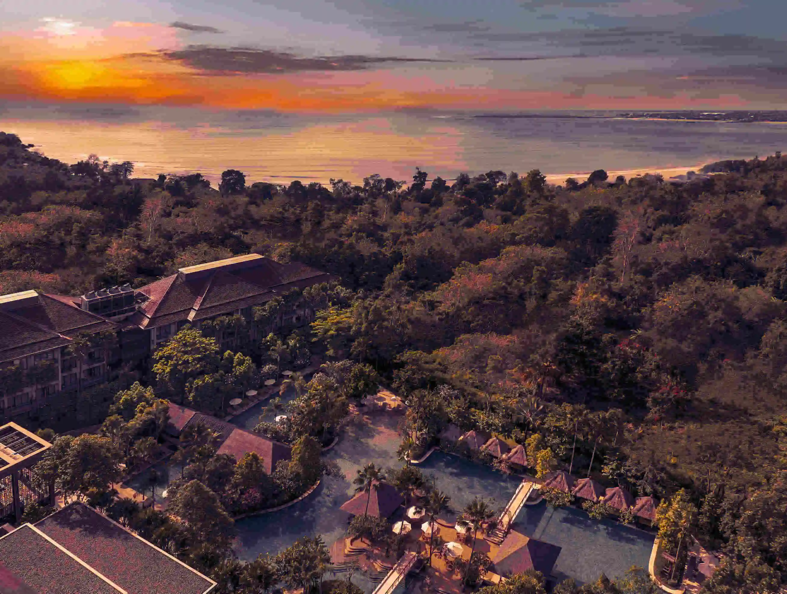 Aerial view Nyepi Day at Mövenpick Resort & Spa Jimbaran Bali