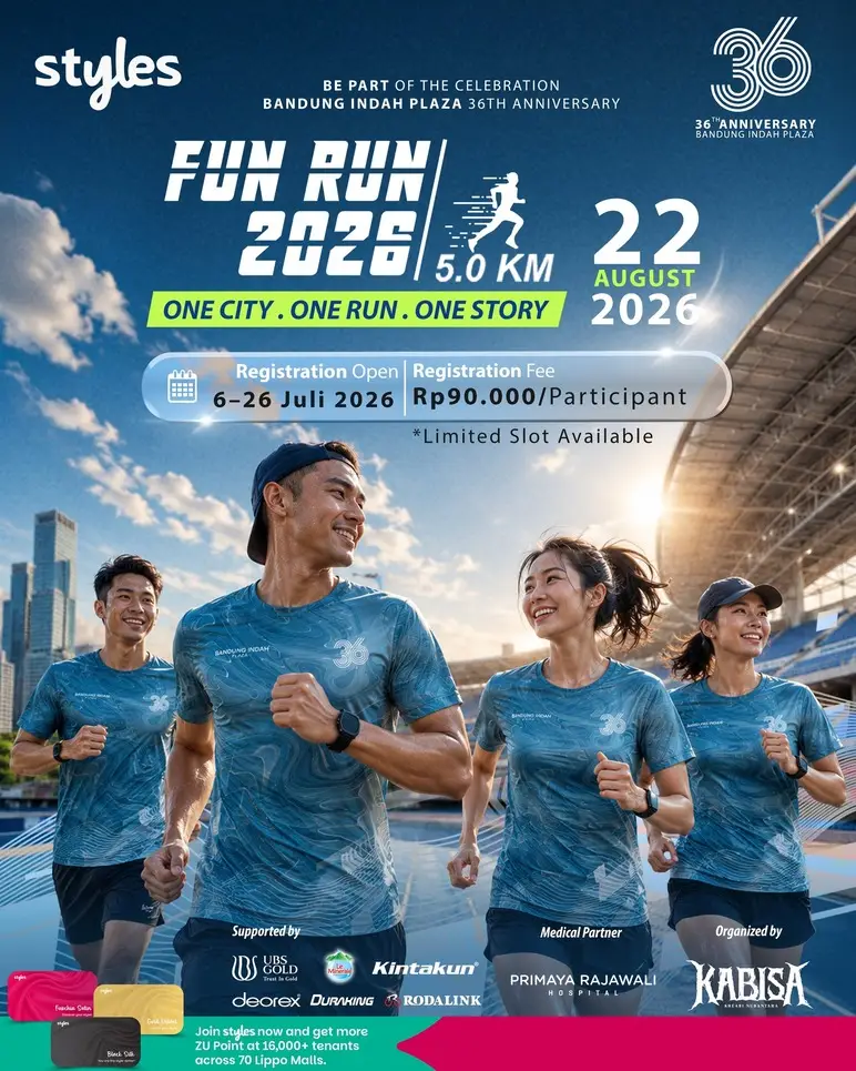Bandung Indah Plaza Fun Run 2026 official poster