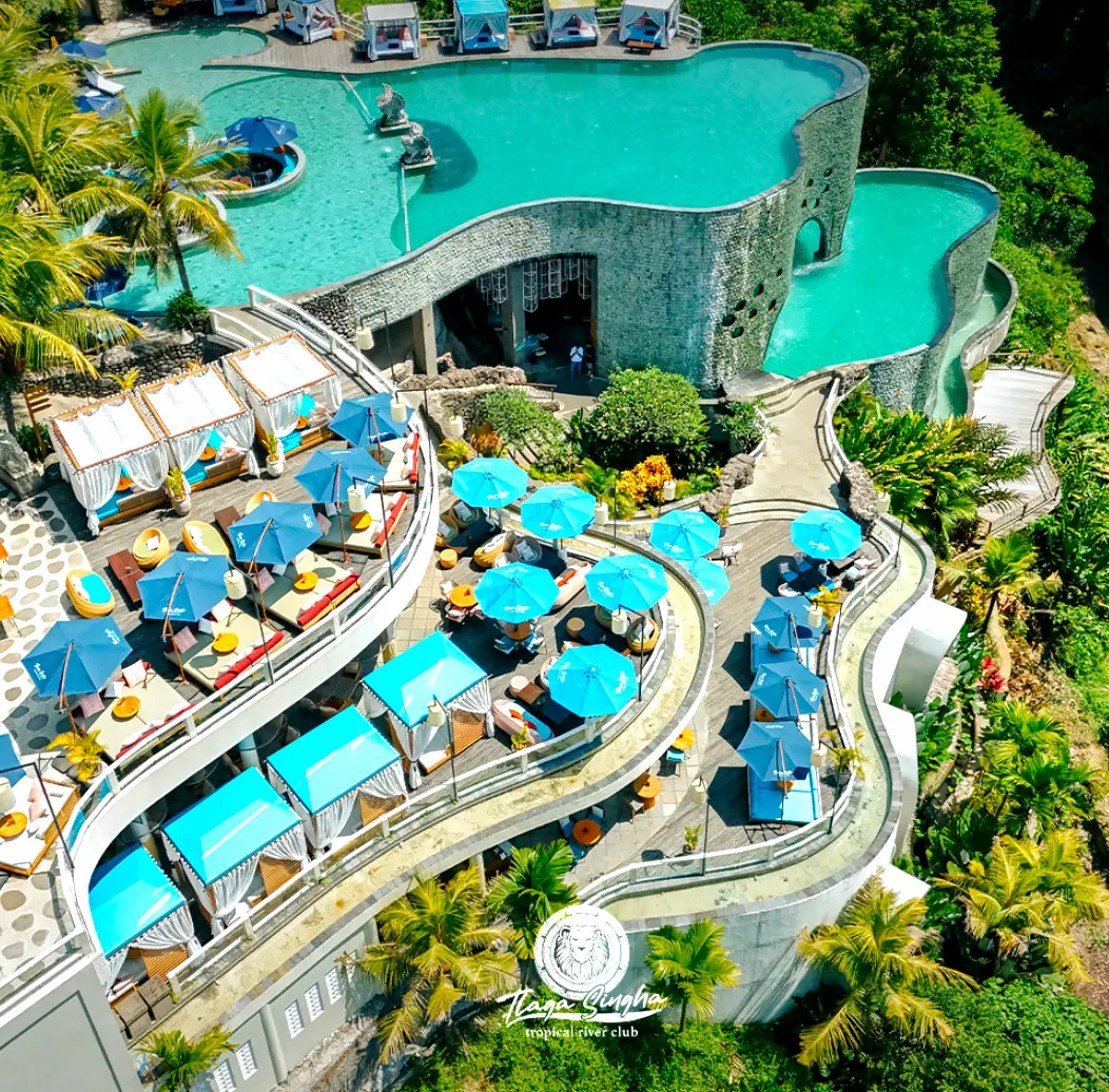 day club with layer pools in ubud