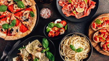 italian food on the table