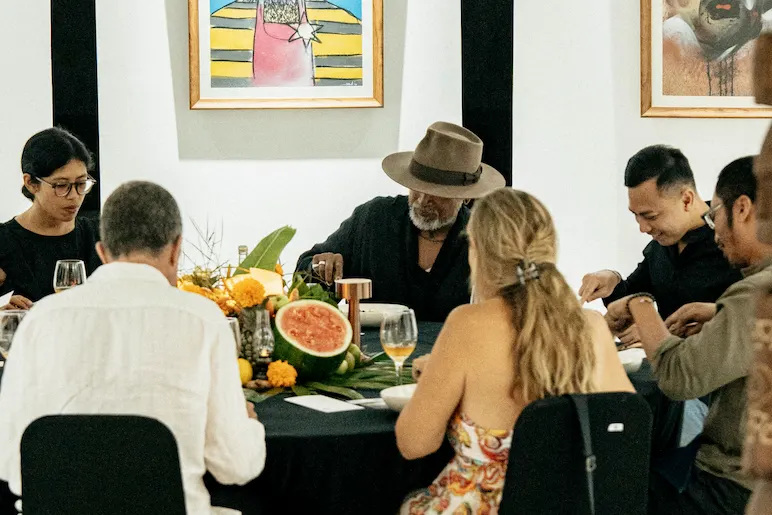 Group of people having a dinner