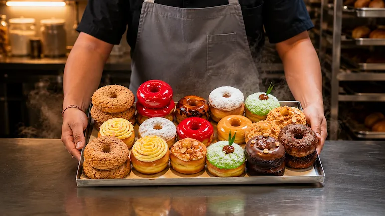Donuts on the tray
