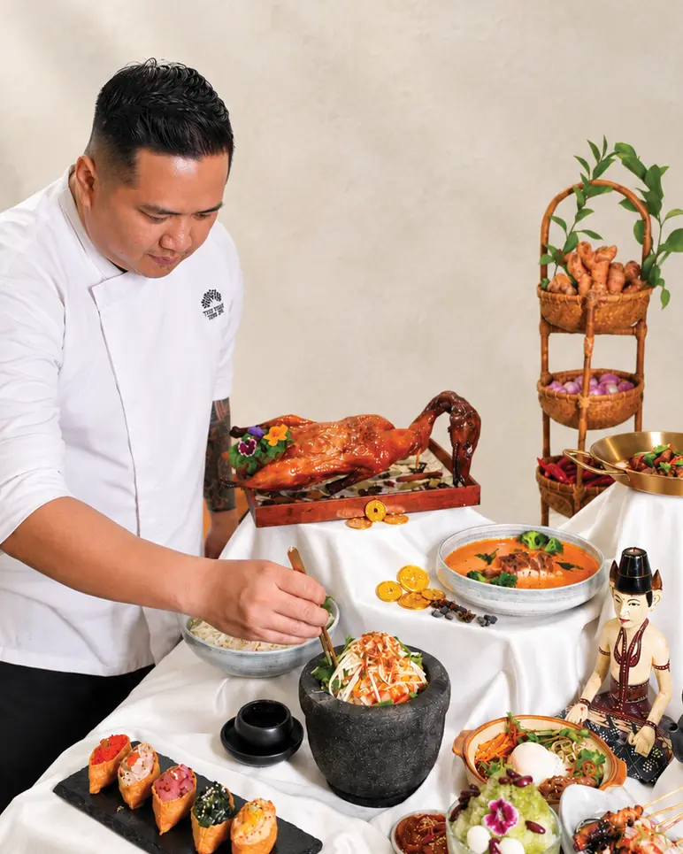 Chef Katon preparing dish