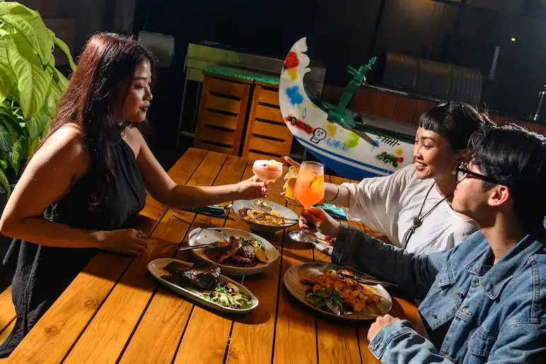 Group of people having a dinner