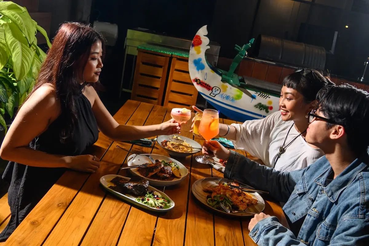 Group of people having a dinner
