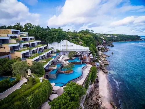 resort over the ocean and cliff