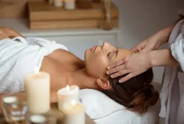 lady getting massage in the spa