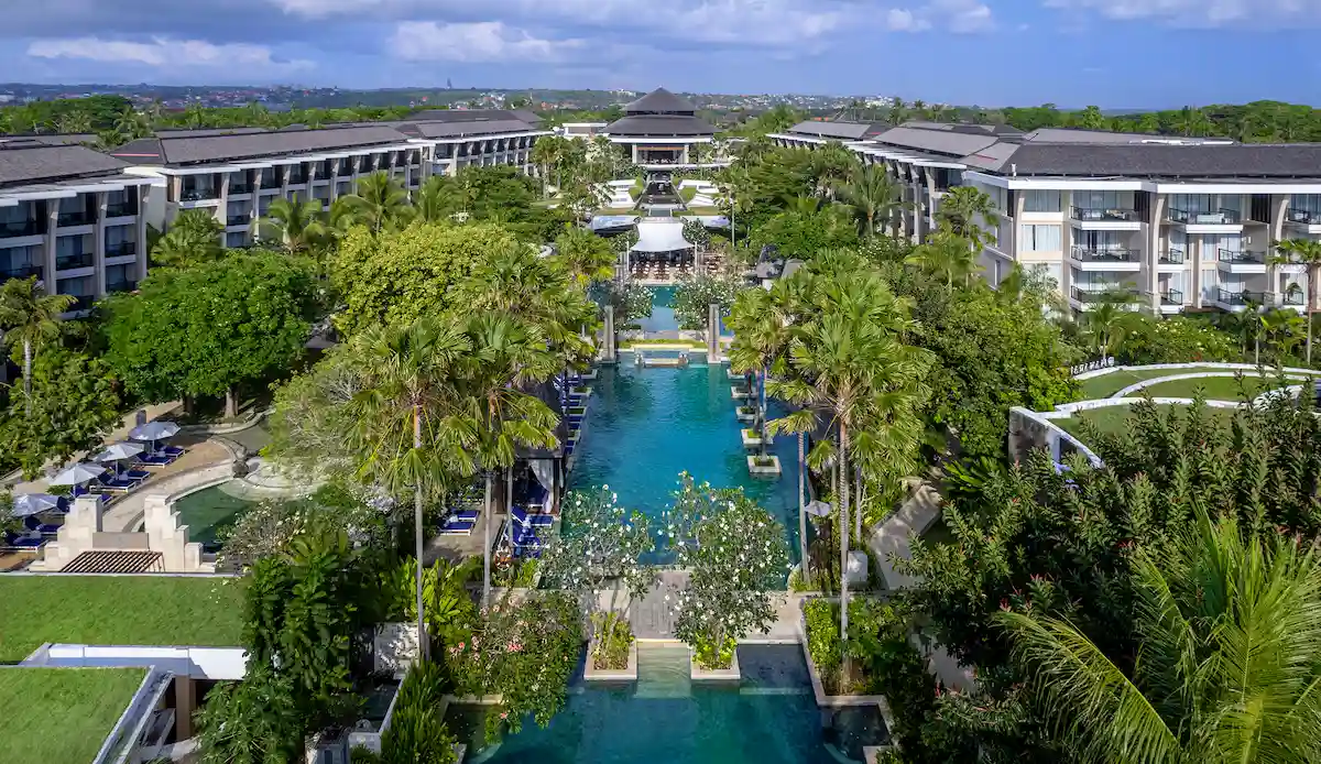 Resort from aerial view