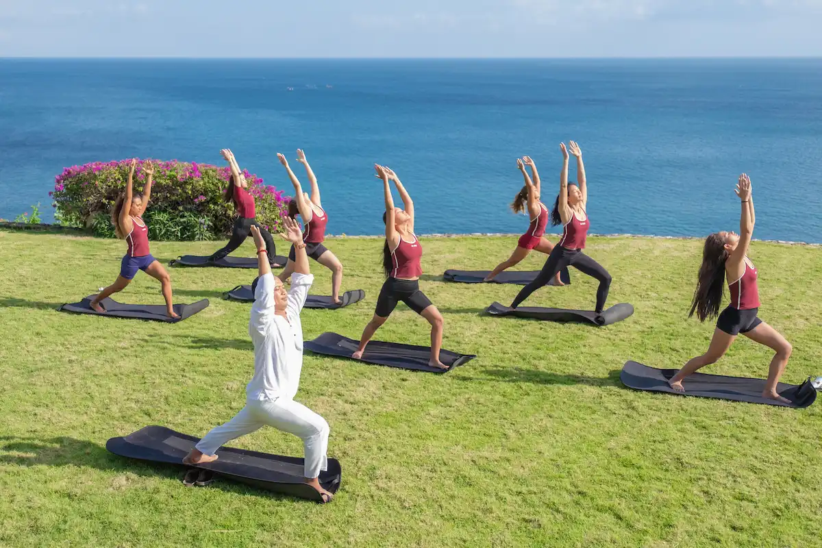 exercising yoga