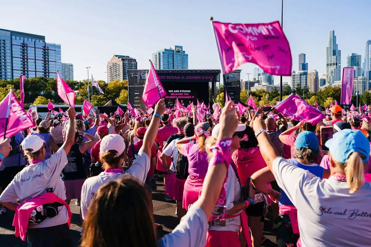people wearing pink in the event