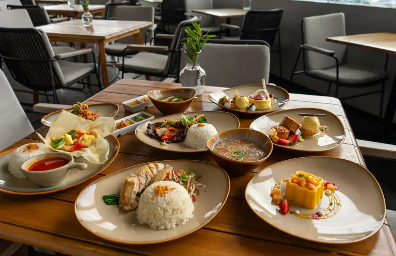 a selection of Chinese-inspired comfort dishes