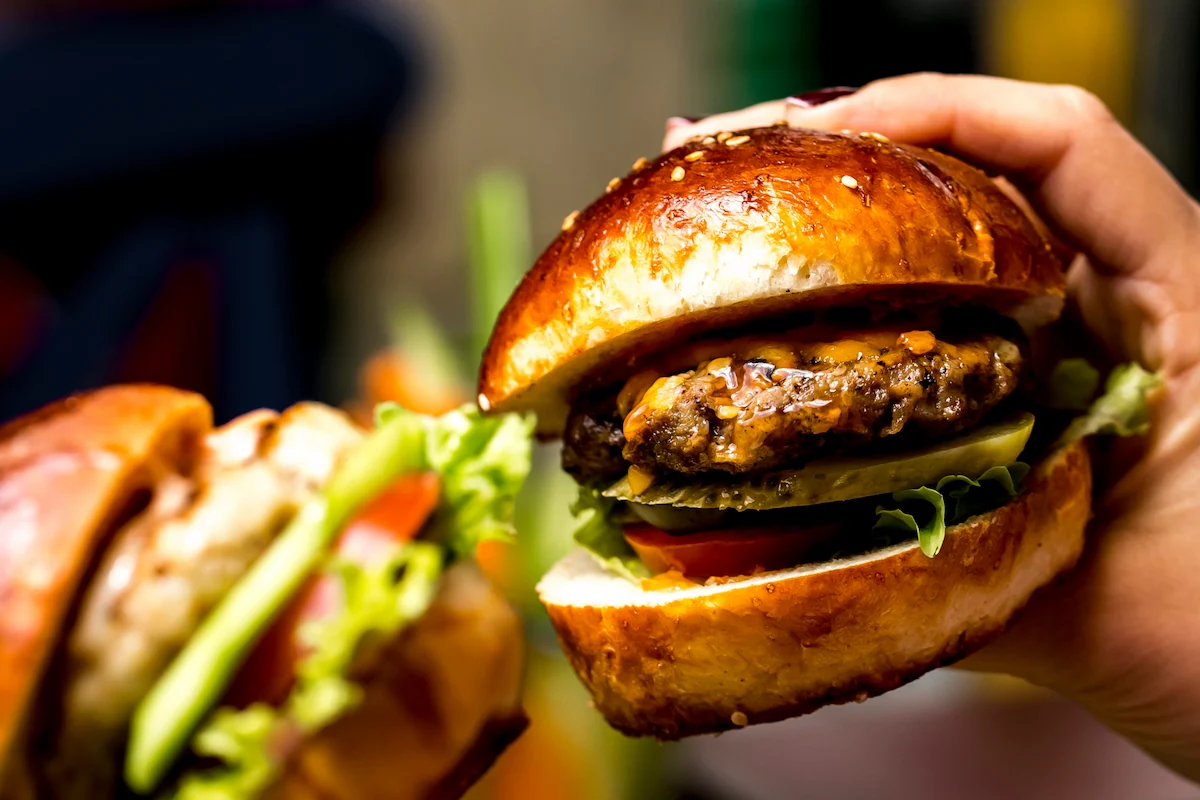 Juicy-Looking Gourmet Burger