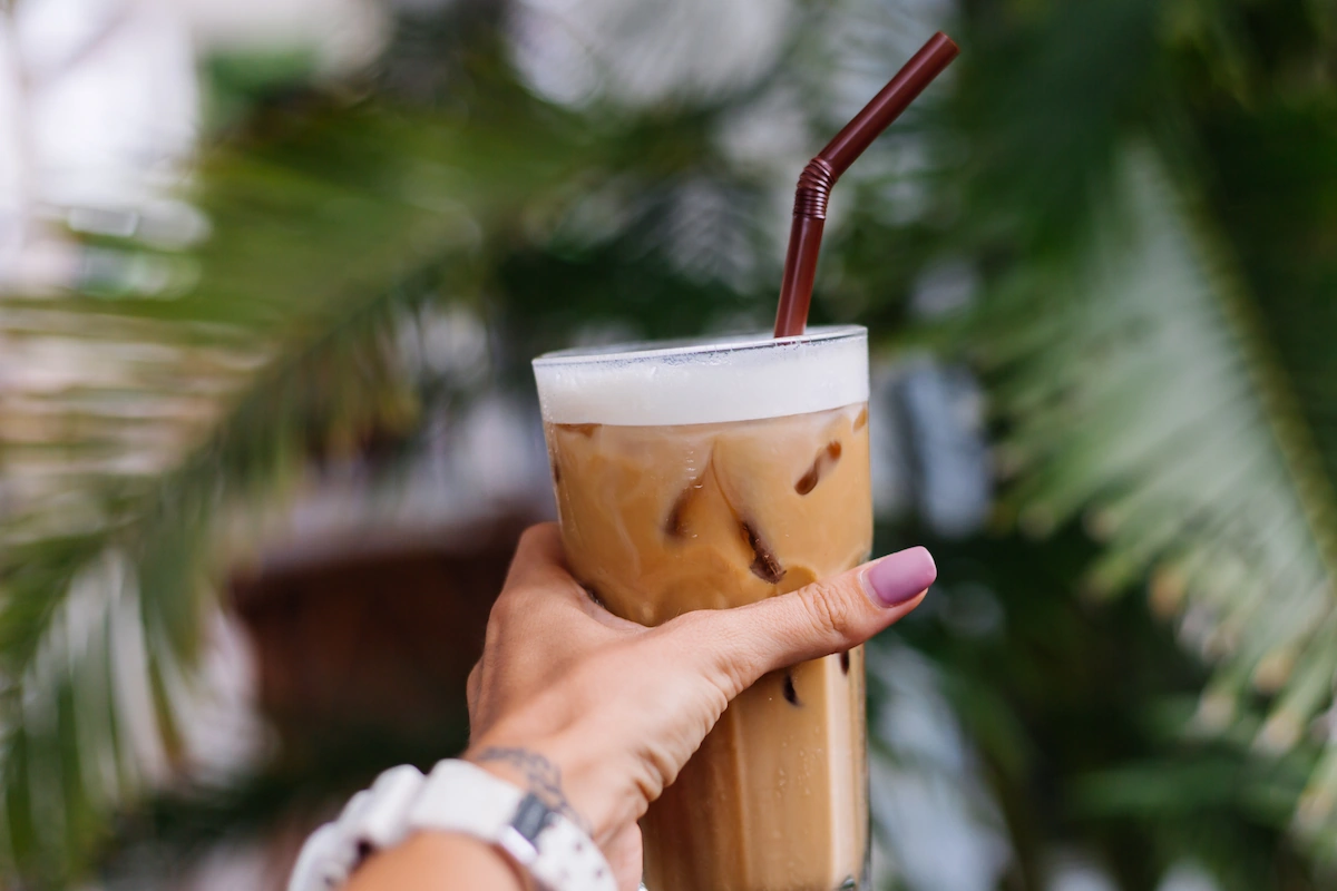 Iced Coffee With Verdant Background