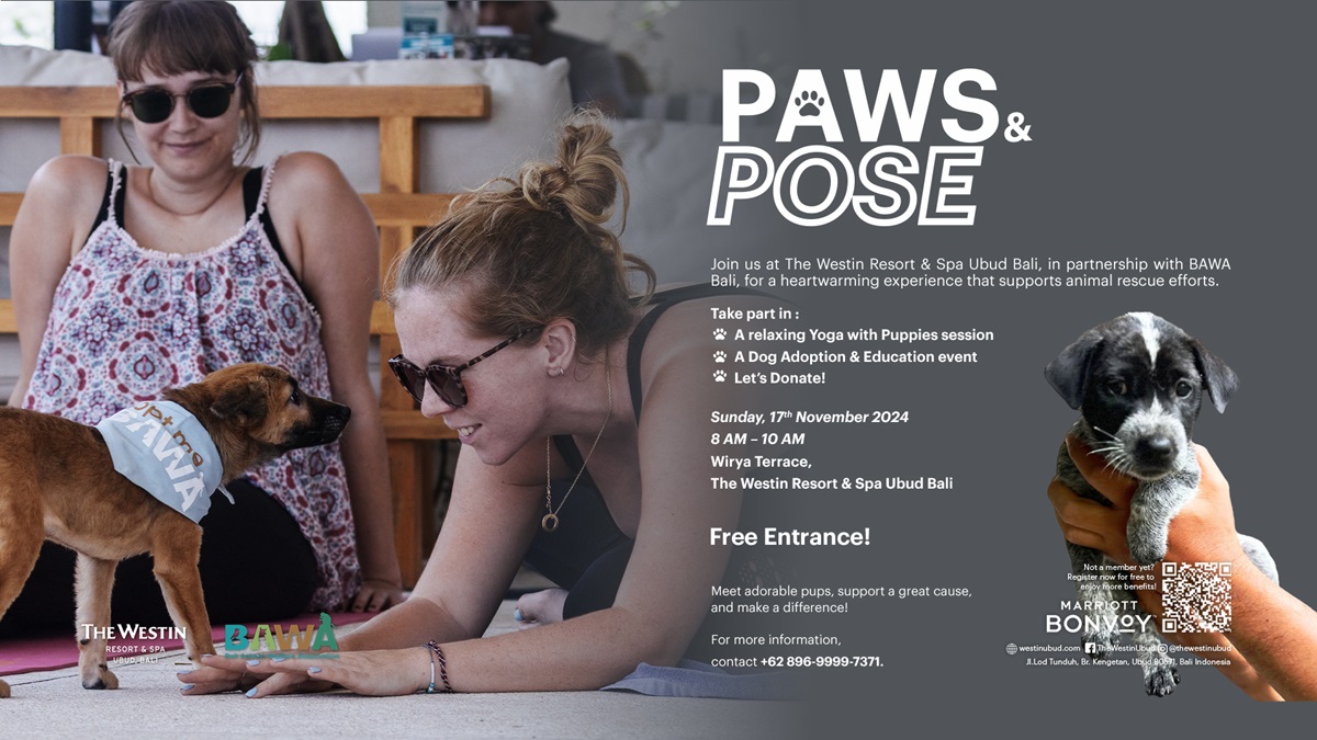 'Paws & Pose' Yoga Session and Adoption by The Westin Resort & Spa Ubud Bali with BAWA Bali 