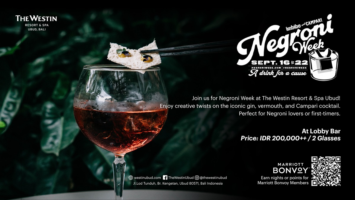 Special Negroni Week at The Westin Resort & Spa Ubud, Bali