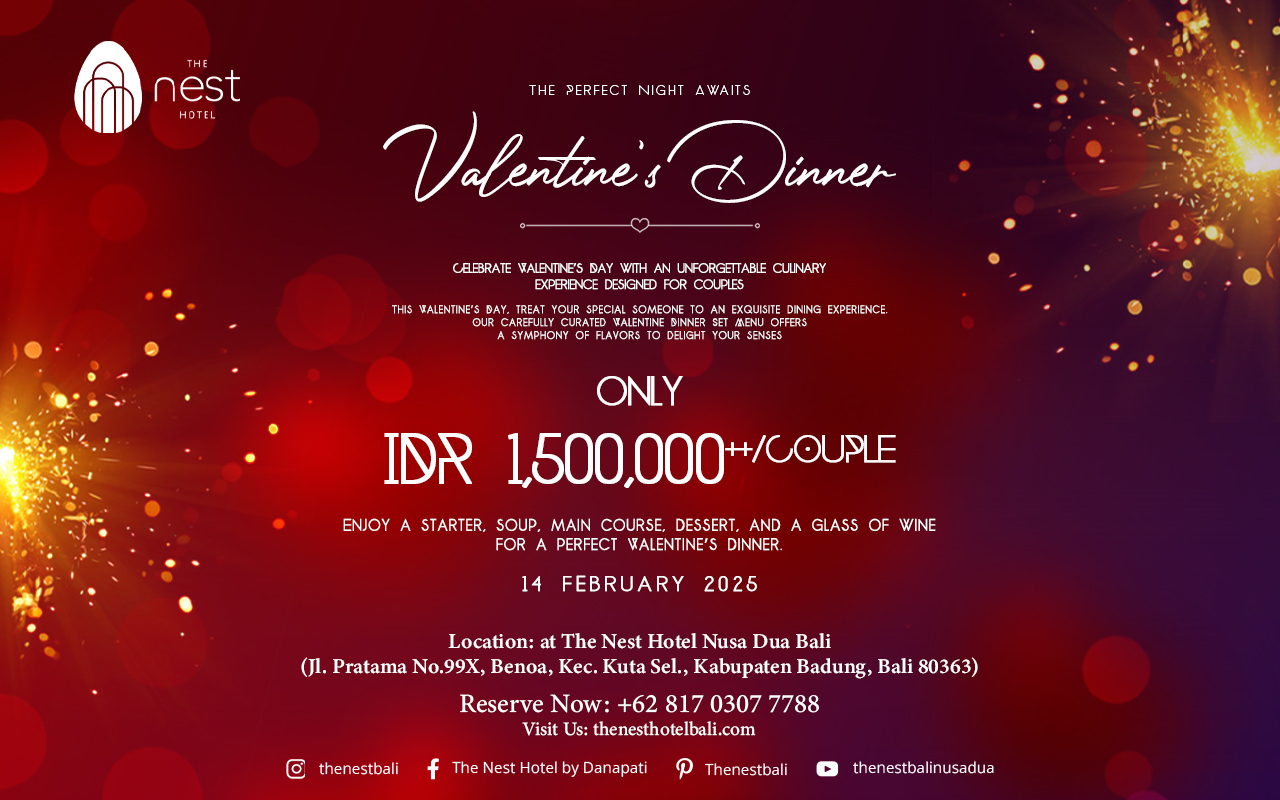 Celebrate Love with Our Exclusive Valentine’s Dinner Package