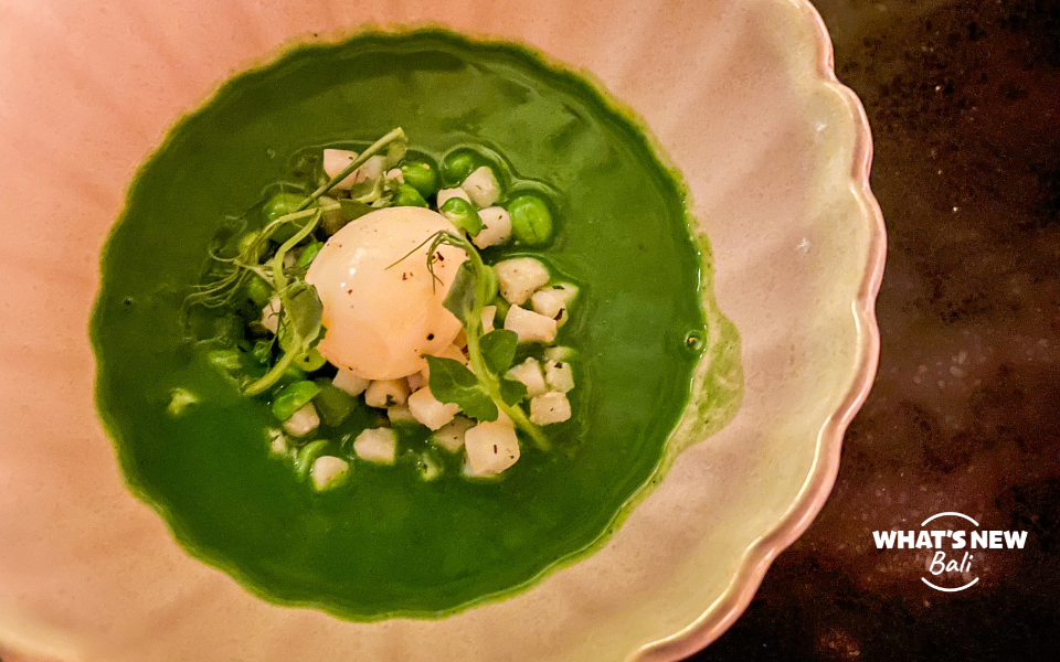 The cave menu Pea and Mint Soup