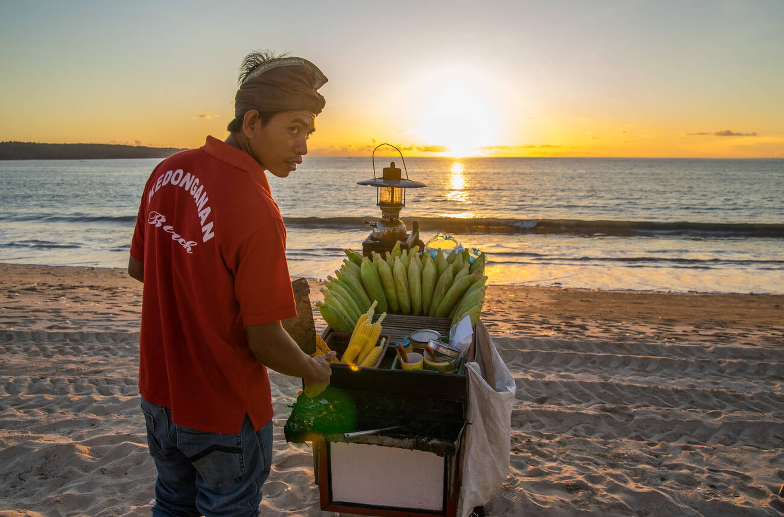 Bali Local Grilled Corn Seller