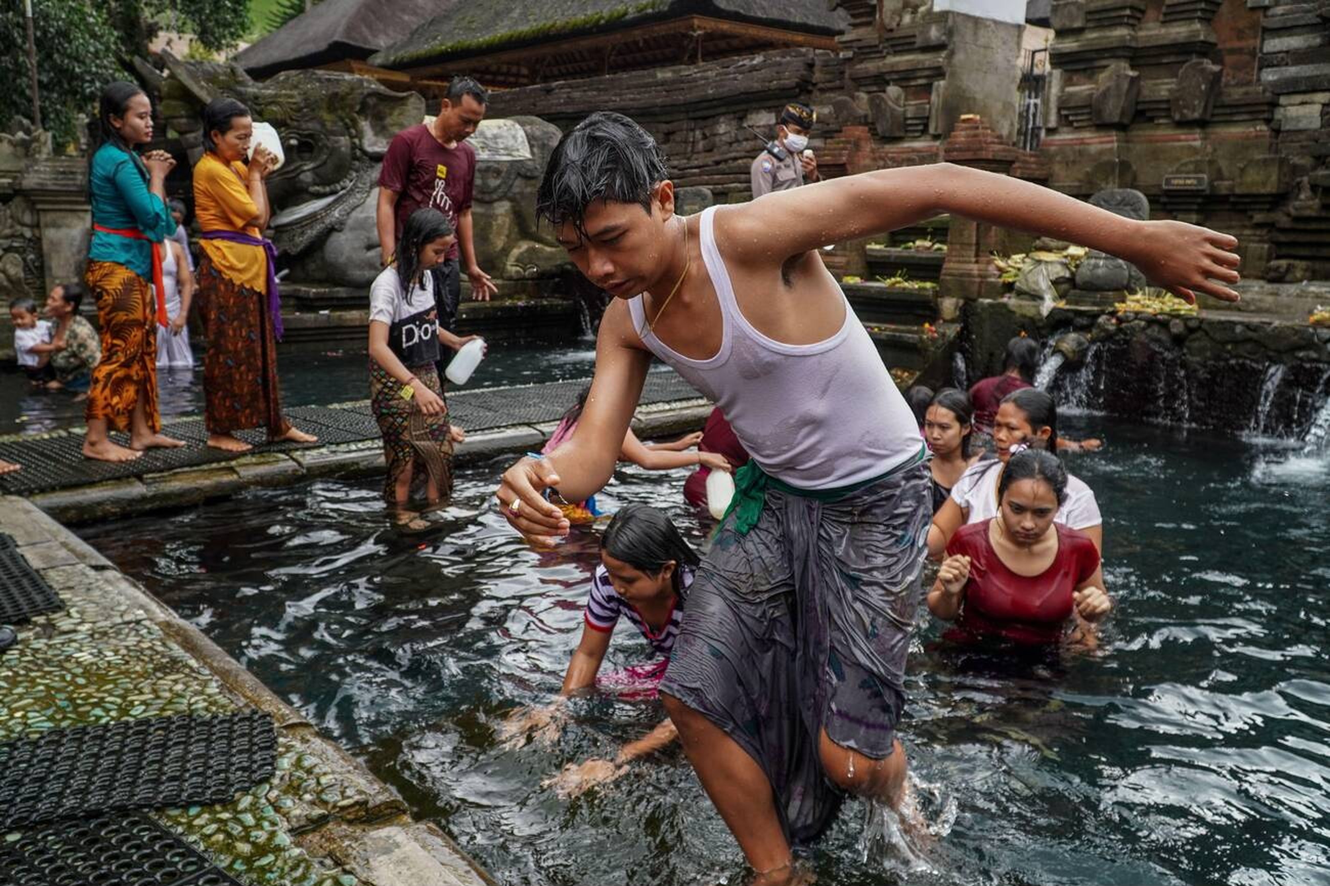 Banyu Pinaruh is a communal cleansing activity for Balinese