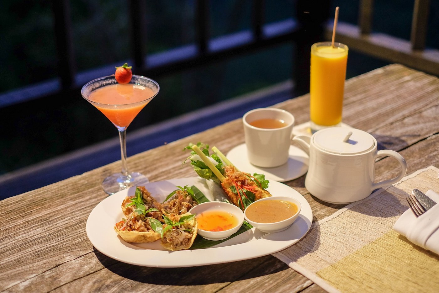 Sunset Tea Experience with healthy light bites and refreshing drinks
