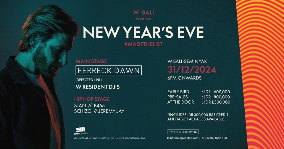 Ferreck Dawn W Bali Bali Best NYE Party 2024