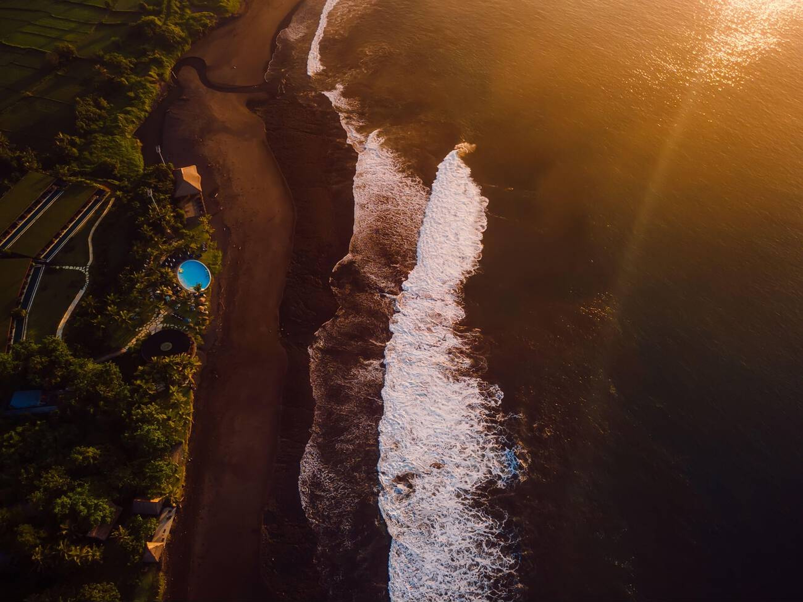 Gianyar Bali’s Next Surfing Hotspot - Keramas Beach Breathtaking Aerial View