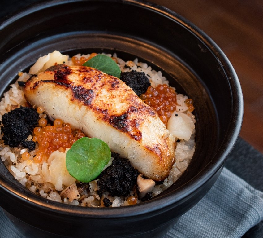 KITA 喜多 Restaurant - Signature cod fish, scallops, black truffle, claypot rice