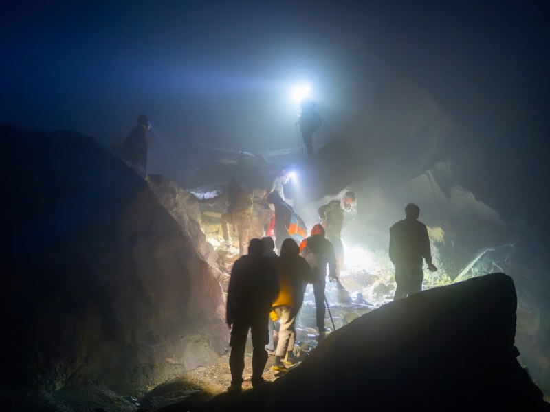 Tourist Hiking at Kawah Ijen