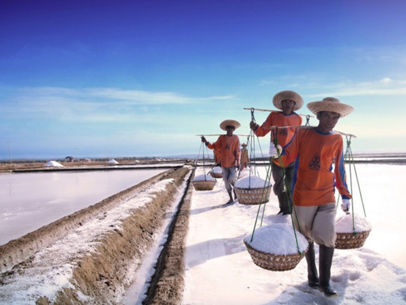 The island's salt pans