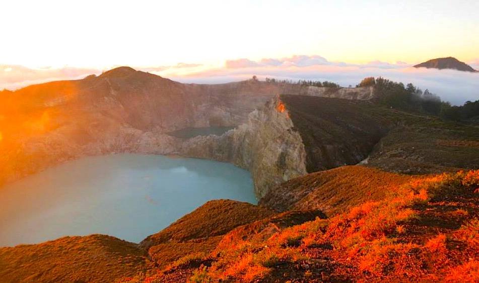 Three colored kelimutu craters