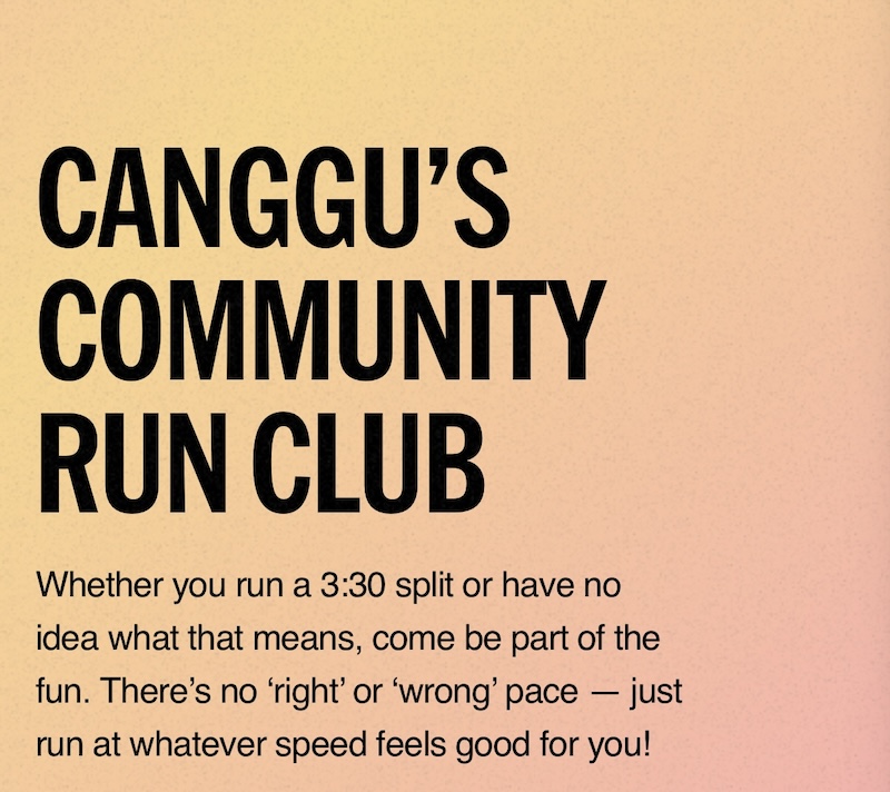 canggu run community