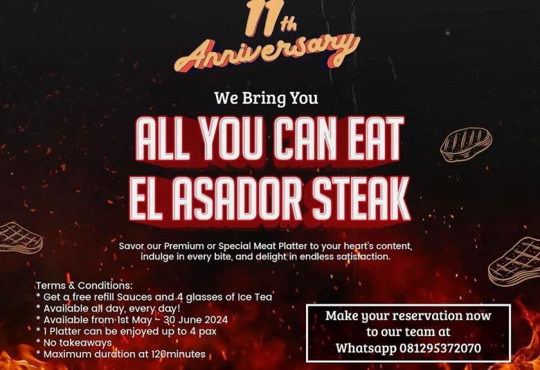 All You Can Eat El Asador Steak