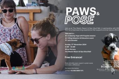 'Paws & Pose' Yoga Session and Adoption by The Westin Resort & Spa Ubud Bali with BAWA Bali 